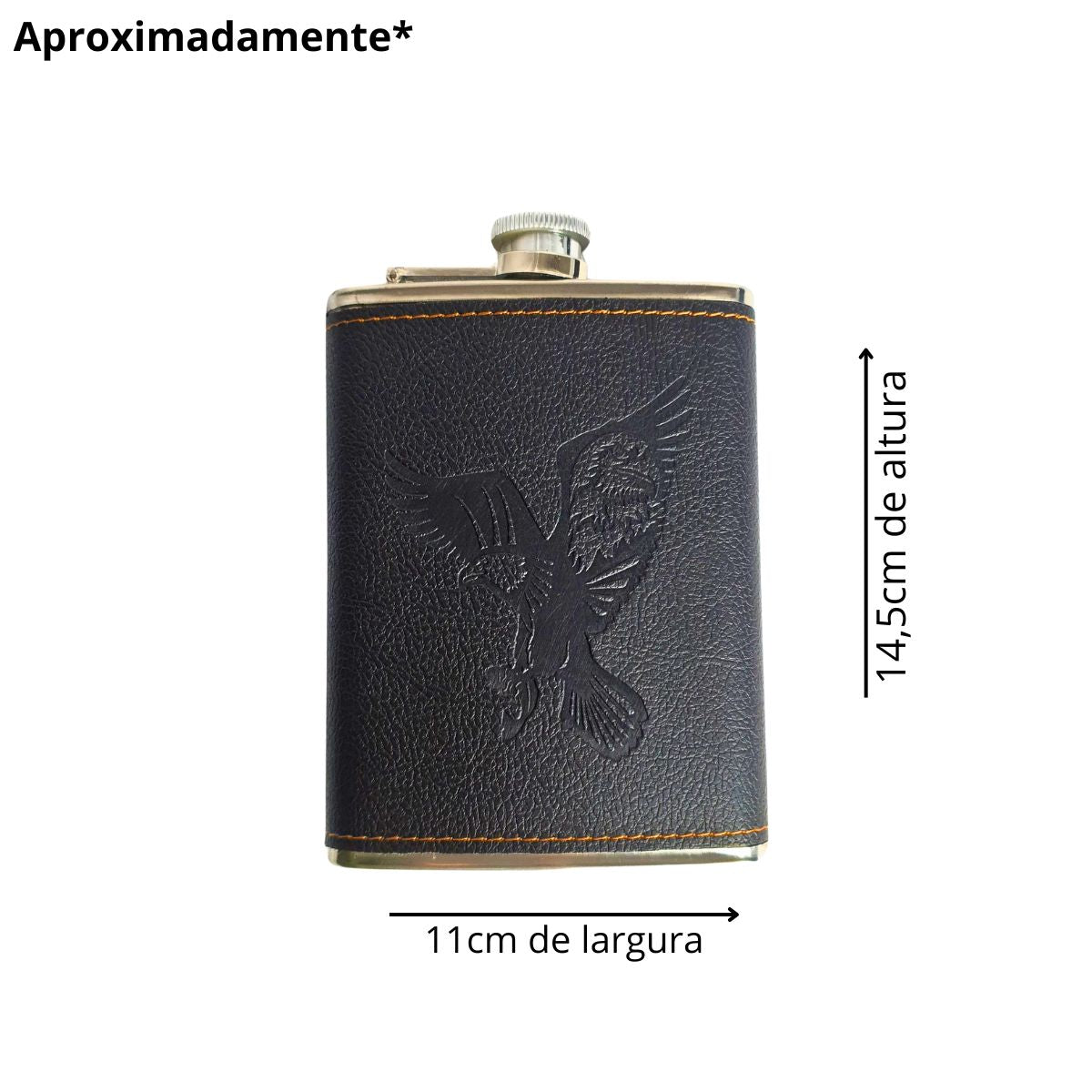Kit Cantil De Bolso Couro Águia 2 Copos E Um Funil Kit Cantil De Bolso Couro Águia 2 Copos E Um Funil